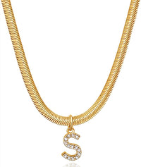 CZ Initial Snake Chain