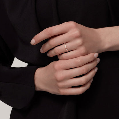 Aimee Thin Diamond Paved Love Ring 3mm