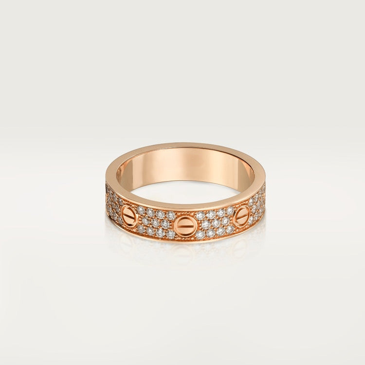Aimee Diamond Paved Love Ring 4mm