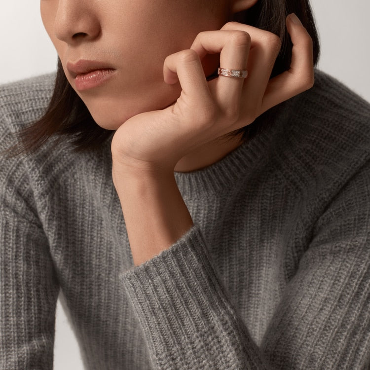Aimee Diamond Paved Love Ring 4mm