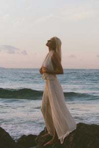 BEST REVENGE® IVORY SILK SKIRT & TOP SET