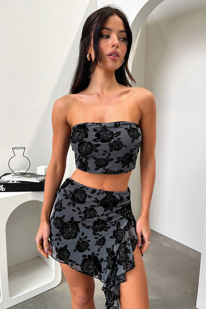 Savian Top - Black Floral