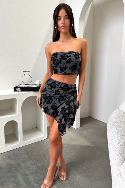 Savian Top - Black Floral