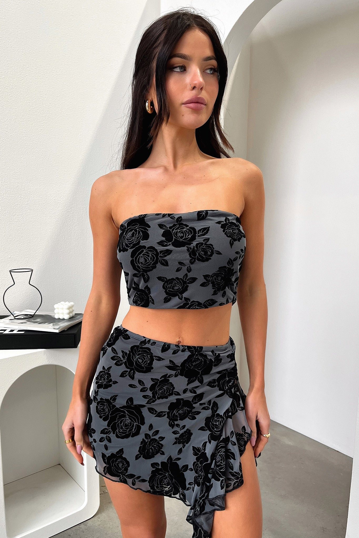 Savian Top - Black Floral