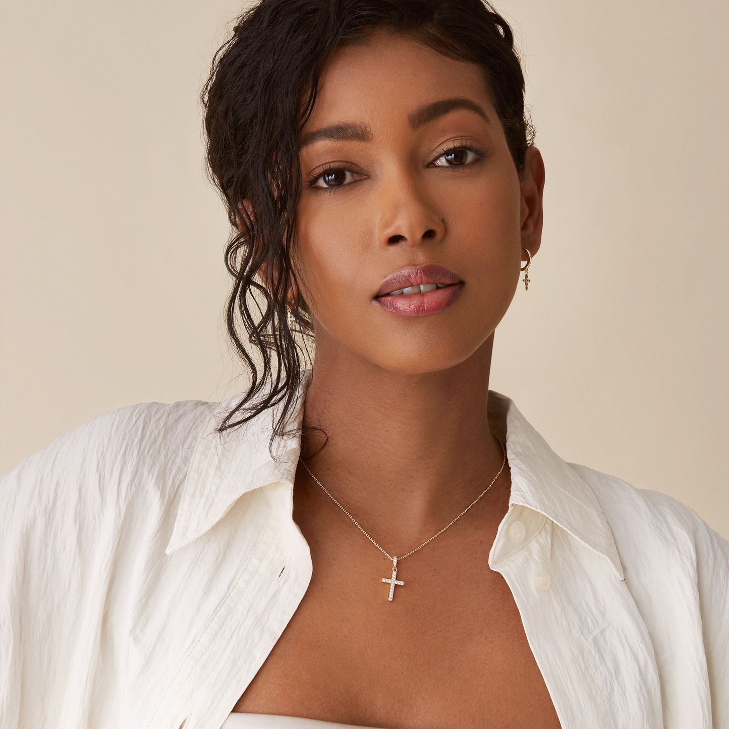 Pavé Cross Necklace