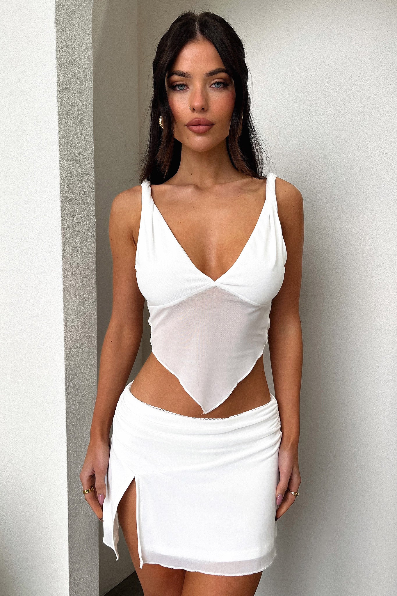 Tanaya Crop - White